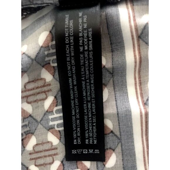 Denim & Flower Viscose Short Sleeve Shirt Button Up Geometric Multicolor/Size M - Picture 10 of 11